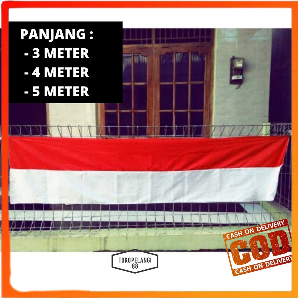 PROMO BESAR BESARAN Bendera Merah Putih Panjang Lurus Bendera Indonesia Panjang 3 Meter 4 dan 5 M / 