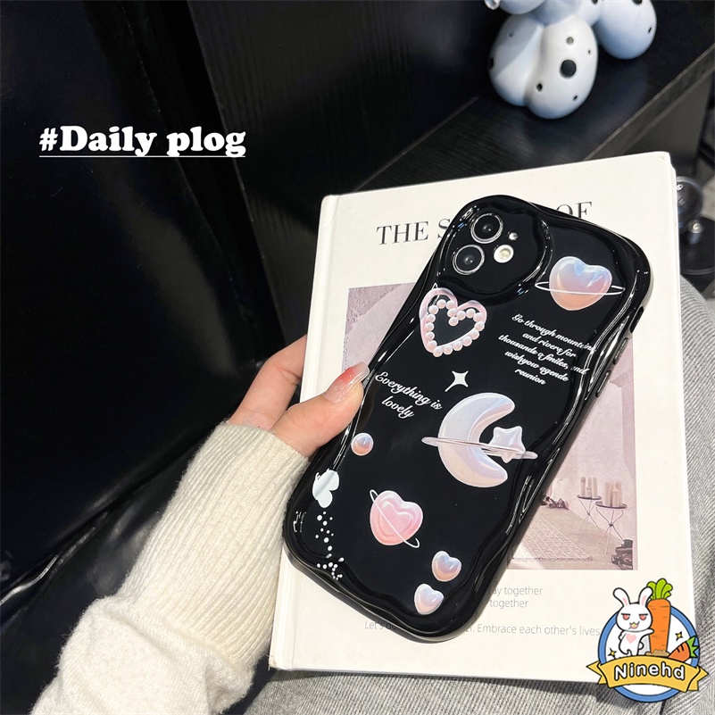 IPHONE Casing Kompatibel Untuk Iphone14 13 12 11 Pro Max X Xr Xs Max8 7 6 6s Plus Se2020 3D Wavy Curved Edge Fantasy Dream Colorful Heart Love Phone Case Tpu Shockproof Airbag Soft Case