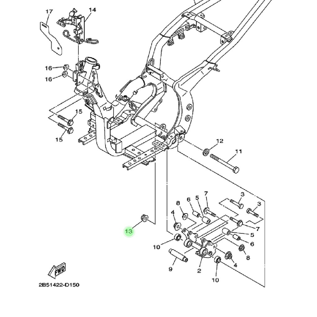 MUR AS SWING ARM FORK SASIS GANTUNGAN MESIN NOUVO Z LELE XMAX X MAX 250 ORIGINAL YGP 95602-12200