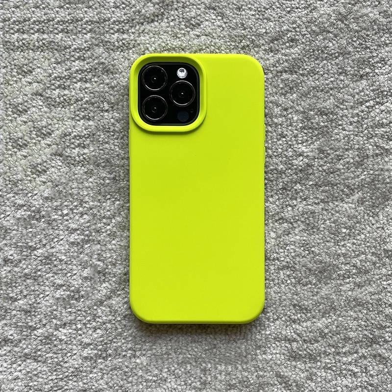 IPHONE Casing Ponsel Warna Permen Silikon Mewah Untuk Iphone11 12 13 14 Pro Max14 Plus Tepi Lurus Soft Shell Shockproof Cover