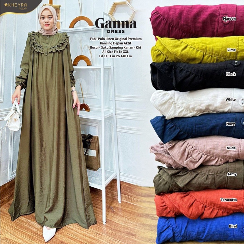 GANNA DRESS ORI KHEYRA | Ld110 Linen Premium