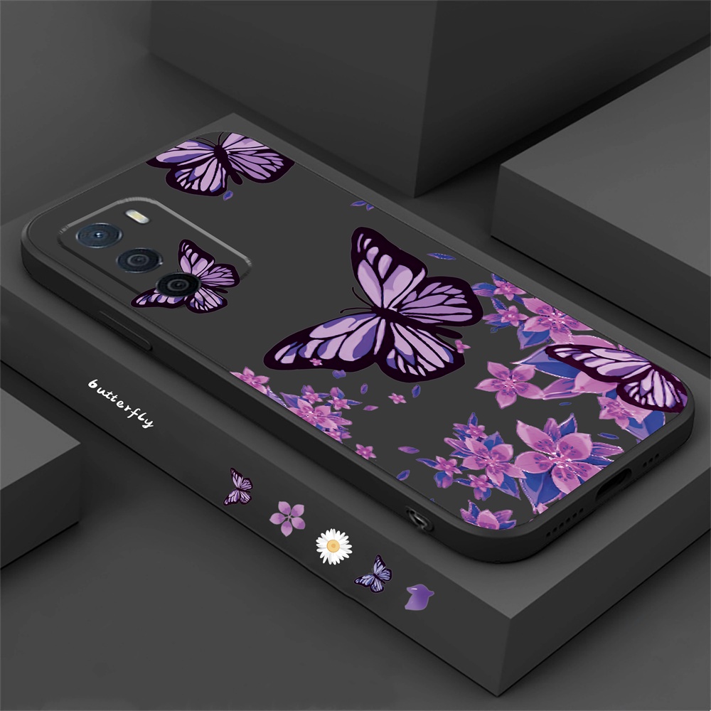 Casing Silikon Lembut OPPO A17 A57 2022 A15 A16 A16K A78 Reno 8T A54 A53 A12 A5S A7 A3S A11k A52 A92 A94 A37 F9 5F A1K A31 A8 A55 C1 Butterfly Cover Mempesona