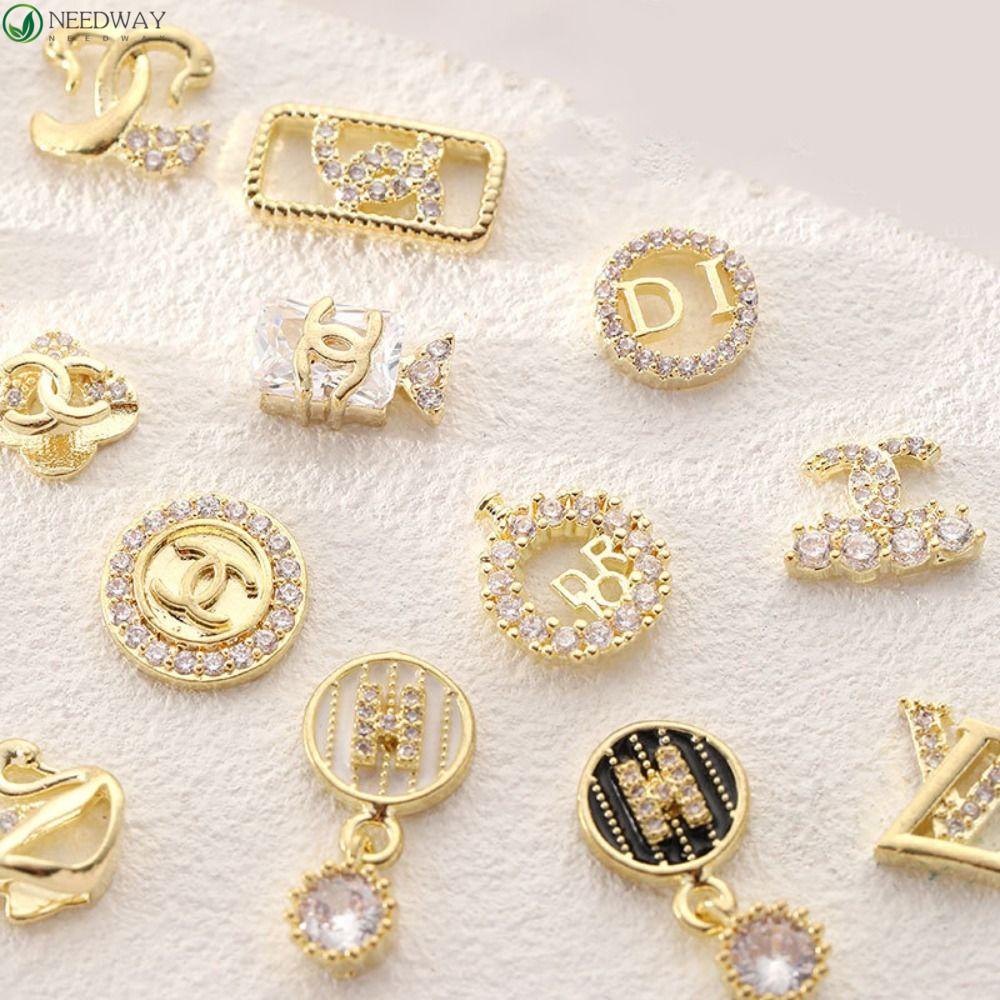 Needway Dekorasi Perhiasan Kuku 3D 10pcs Paduan Profesional Perlengkapan Kuku Nail Decal Rhinestones