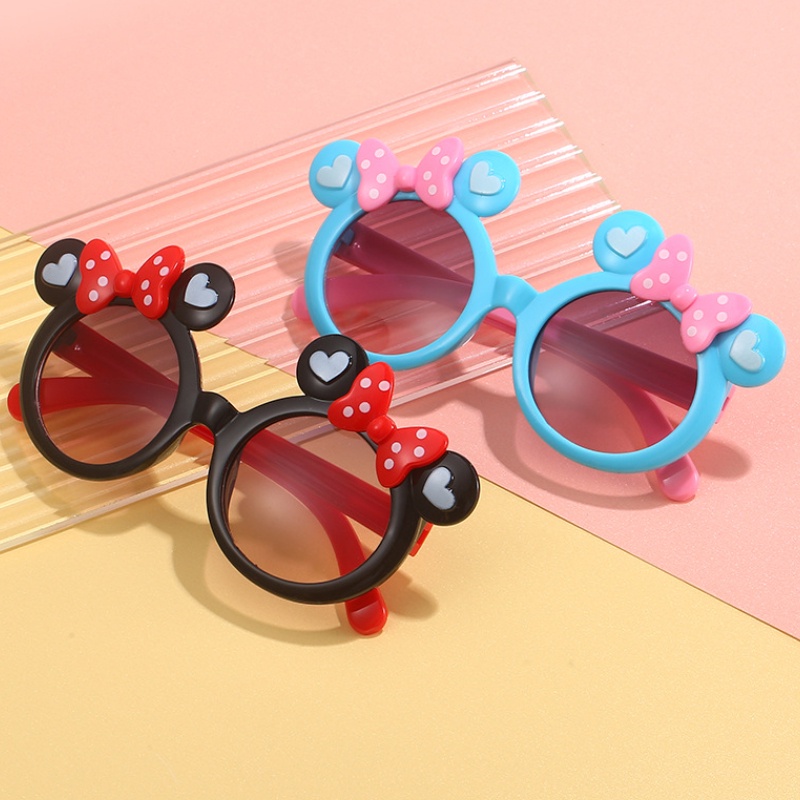 (YUZHU) Kacamata Hitam Busur Anak-Anak Fashion Korea Bayi Perempuan Cinta Fashion Candy Color Sunglasses