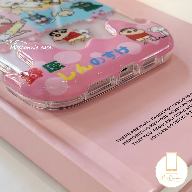 Casing Ponsel Crayon Shin-chan Kartun Lucu Kompatibel Untuk IPhone 7Plus 11 14 13 12 Pro Max XR 78 Plus X XS Max Shockproof Creative Candy 3D Ice Cream Soft Tpu Cover