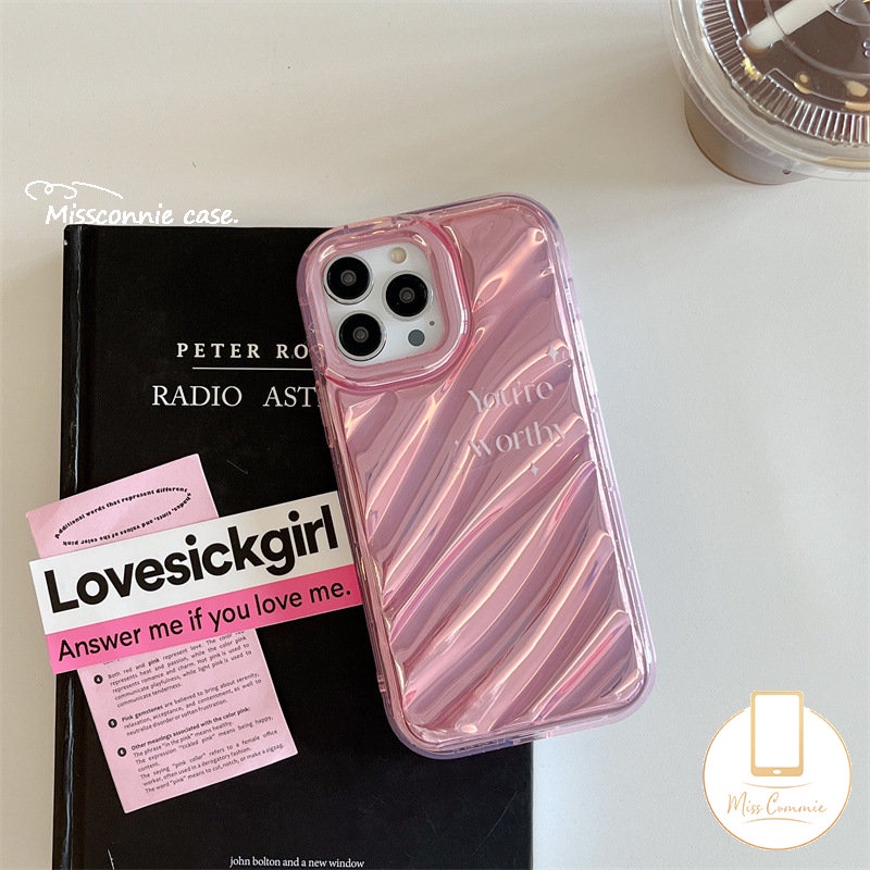 IPHONE Luxury Simple Love Alphabet Case Kompatibel Untuk Iphone7 8 6 6S Plus 12 11 13 14 Pro MAX XR X XS MAX SE 2020 Ins Kartu Laser Kreatif 3D Stereo Pola Korgasi Bening Soft Cover