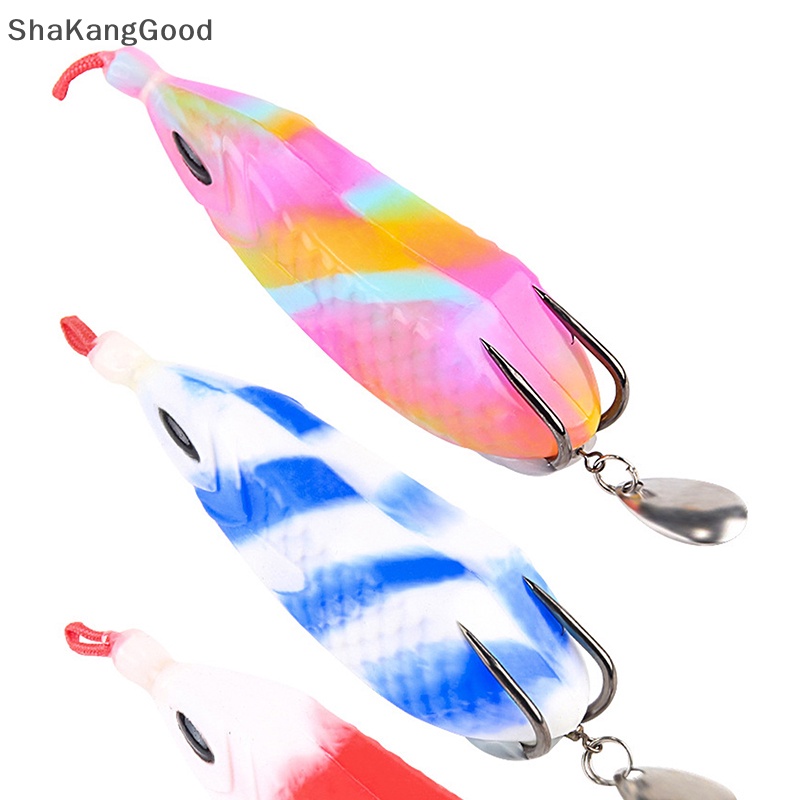Skid Cross border Luya Umpan Biomimetik Pelampung Modifikasi Racun Kodok Karet Payet Thunderfrog 9.5cm /16g Alat Pancing Kotak Ikan Hitam SKK