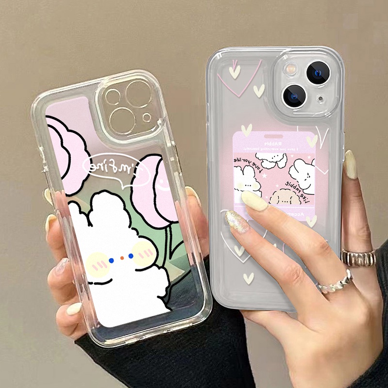 Case Kelinci Kartun Untuk Redmi Note10 11 11E 11S 12 8 8T 9 9S 10 Xiaomi 11T 12T 13Pro 13 Mi 10 10 Pro 10T Lite 10T 11 12 Poco F3 F4 M3 X3 X4 X5 Pro Akrilik Space Cover Belakang TPU