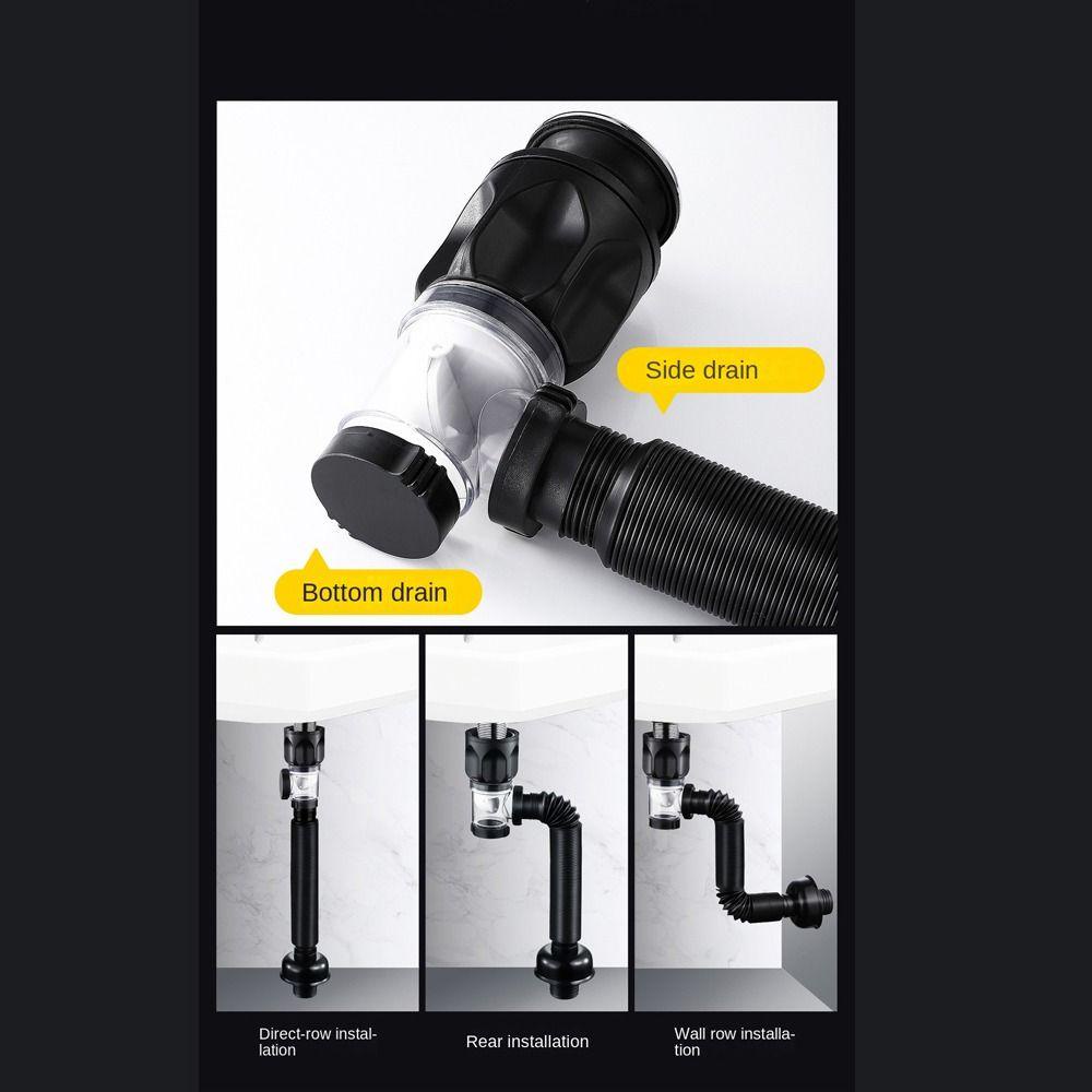 POPULAR Populer Set Pipa Pembuangan Wastafel Universal Kamar Mandi Ledeng Teleskopik Aksesoris Dapur Saluran Pembuangan Drainase Pipe Connector