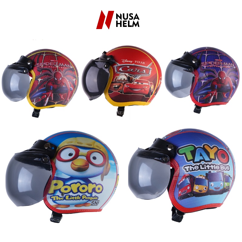 Helm Anak Laki Laki 2 3 4 5 6 Tahun Motif Lucu Retro Bogo Karakter Cowok Keren