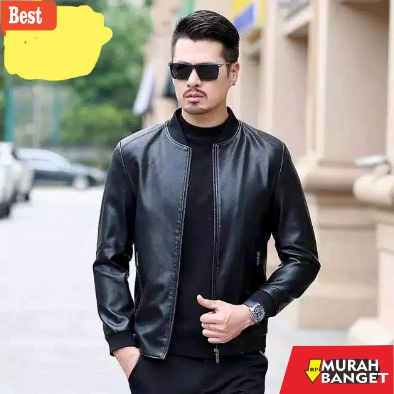 Jaket kulit pria terbaru- Jaket Kulit Pria Terbaru 2021 / jaket cowo kasual / jaket semi kulit cowok