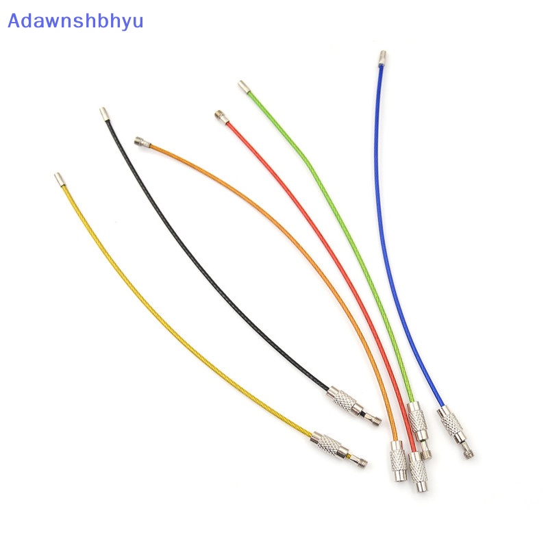 Adhyu 10PCS Stainless Steel Pesawat Kabel Kawat Gantungan Kunci Ring Twist Screw Locking ID