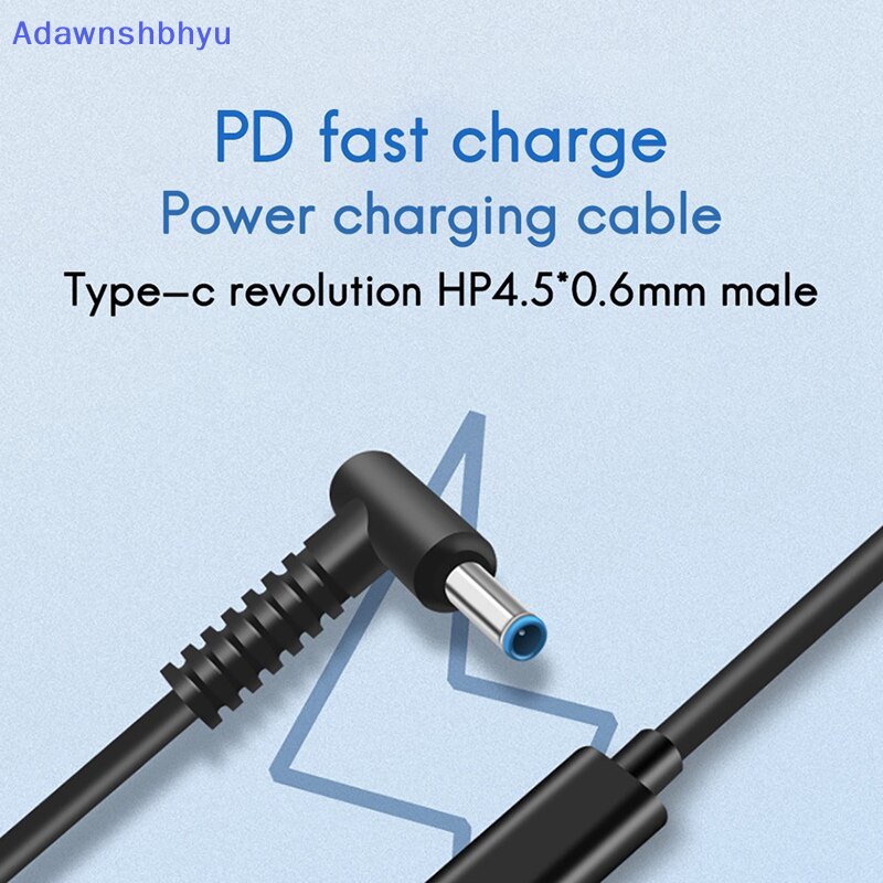 Adhyu 65W 3A 1.5M PD Fast Charge USB TYPE C Male Input To DC Power Line TYPE-C To Square Port Cable Untuk Lenovo Power Charging Cable ID