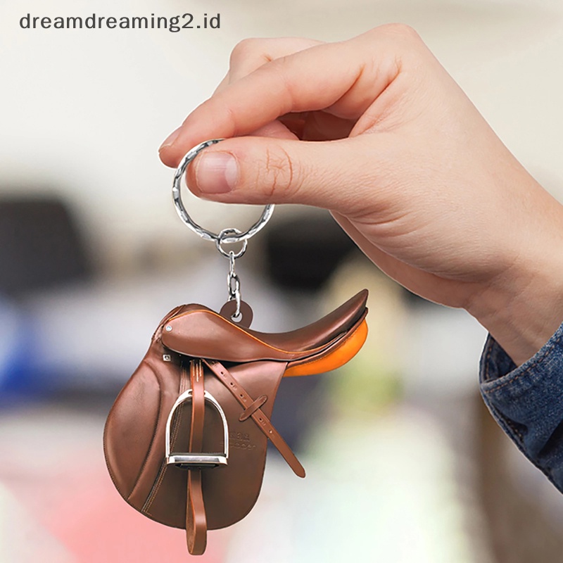 (drea) Horse Riding Saddle Shape Pendant Kreatif Pribadi Sadel Akrilik Gantung Dekorasi Hadiah Untuk Pecinta Kuda Koboi Barat //