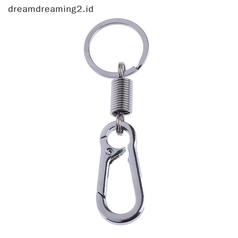 (drea) Silver tone Gesper Per Sabuk Tas Klip loop hook Gantungan Kunci key fob ring  //