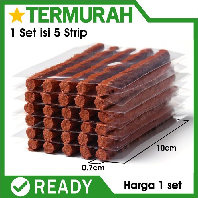 Karet Tambal Ban Tubeless 20cm 1PAK 30PCS Refill Isi Ulang Cacing Lem Karet Seal Tubles