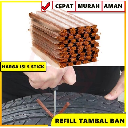 PROMO HARI INI!! Karet Tubeless Tambal Ban tubles 1pack(6Lembar) Asia Baut Teknik