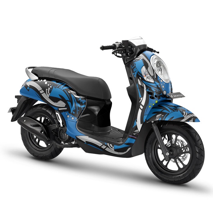 Decal Full body Stiker Honda Scoopy 2021 2023 2022 2020 Grafity 4 Biru - Merah