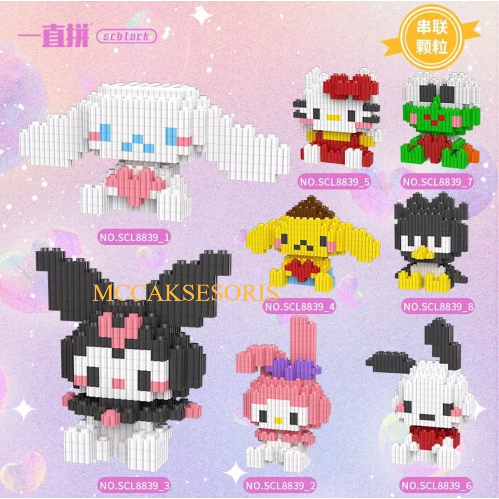 MAINAN BALOK SUSUN SANRIO / MAINAN EDUKASI 3D PUZZLE NANO BLOCK PUZZLE IMPORT QUALITY