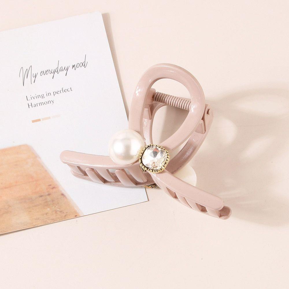 Needway Cross Hair Claw Ponytail Holder Hiasan Kepala Elegan Manis Klip Hiu Berlian Untuk Anak Perempuan