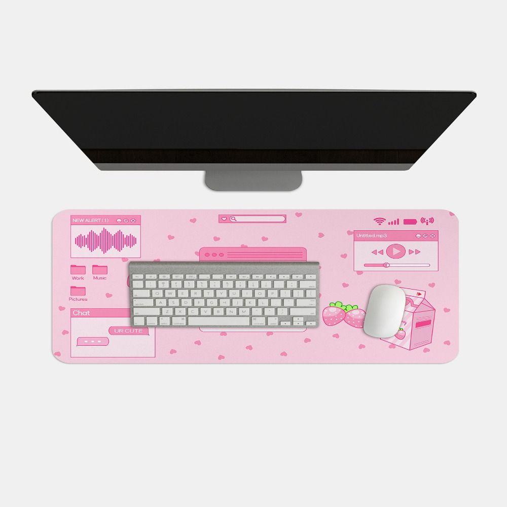 Populer Mouse Pad Kantor Lucu Pink Non-Slip Milk Desk Pad