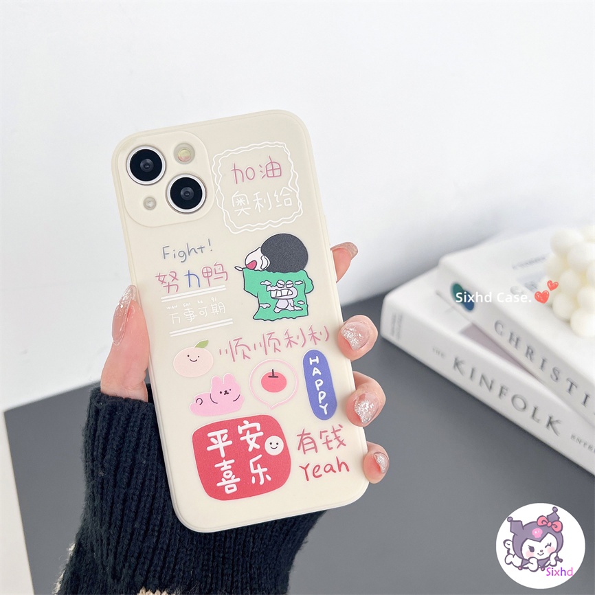 IPHONE Kompatibel Untuk Iphone8 7Plus X Xs Xr Untuk Iphone11 14 13 12 Pro Max SE2020 Xs Max 6 6s Plus Crayon Baru Xiaoxin Kartun Silicon Phone Case Lembut Jatuh Perlindungan TPU Cover