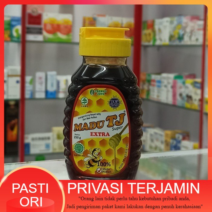 

Madu TJ 250 g / MADU TJ MURNI / MADU TJ JAHE MERAH MINT / MADU KURMA TJ / MATU TJ EXTRA / MADU TJ 250G