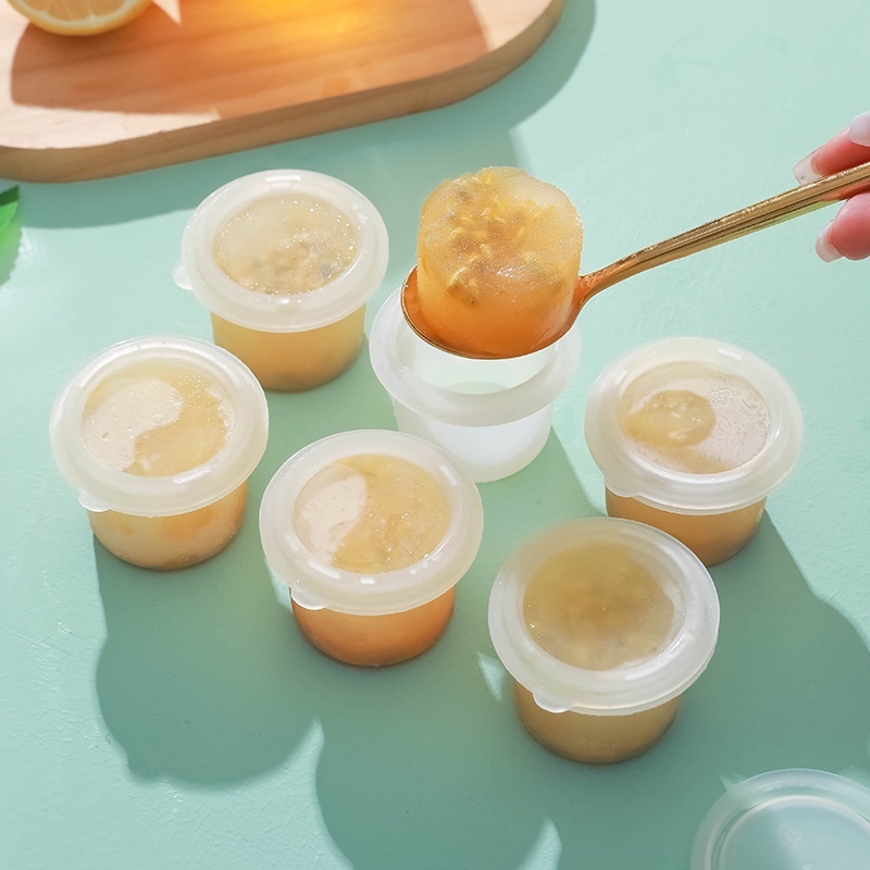 [Fitur] Summer Fruit Popsicle Freezing Box/Stackable Pudding Jelly DIY Cup Dengan Tutup/Tray Pembuat Makanan Pelengkap Bayi/Cetakan Es Batu Mudah Dibentuk