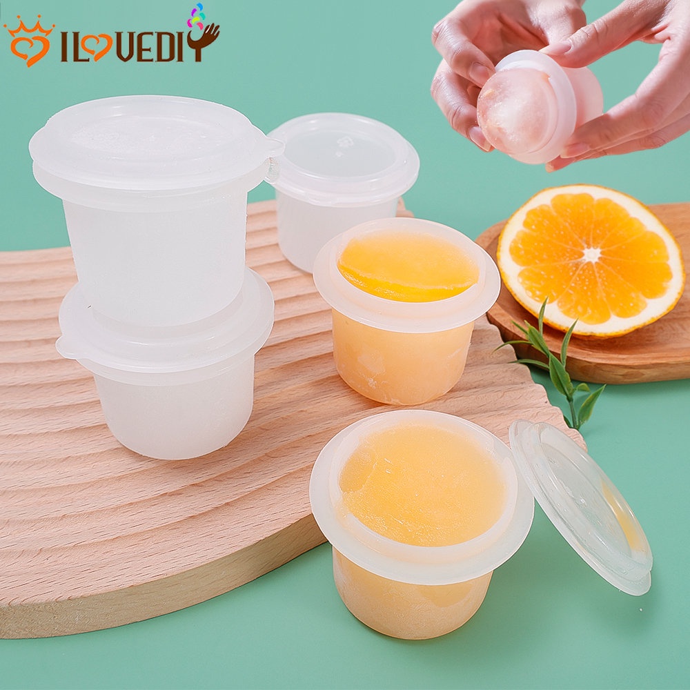 [Unggulan] Stackable Pudding Jelly DIY Cup Dengan Tutup/Tray Pembuat Makanan Pelengkap Bayi/Summer Fruit Popsicle Freezing Box/Cetakan Es Batu Mudah Dibentuk