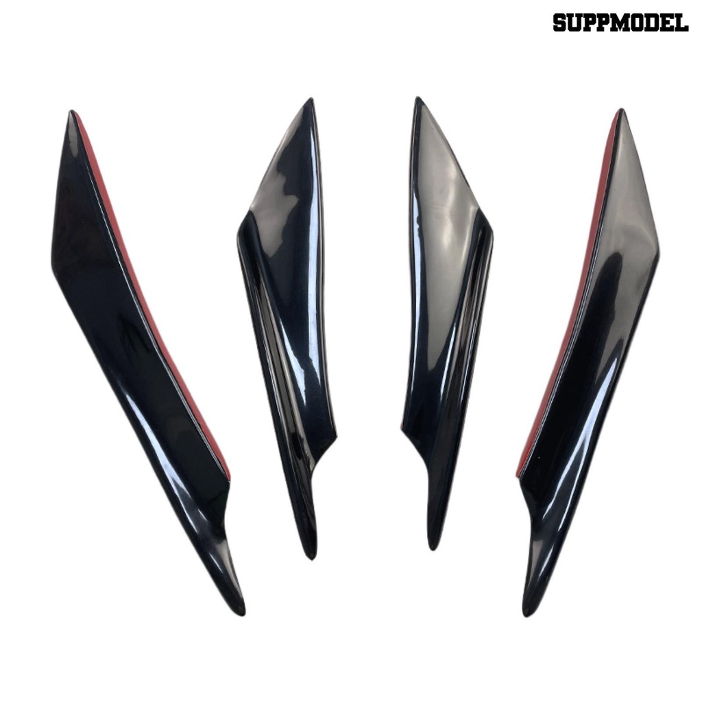 [SM]4Pcs Diffuser Bemper Belakang Anti-Kerusak Serat Karbon Universal Mobil Side Fender Skirt Lip Splitter Canard Protector Perlengkapan Kendaraan