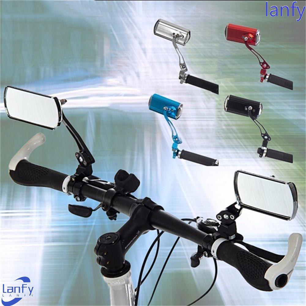 Lanfy Cermin Sepeda DIY Kembali Bersepeda Persegi Panjang Stang Safety Mirror