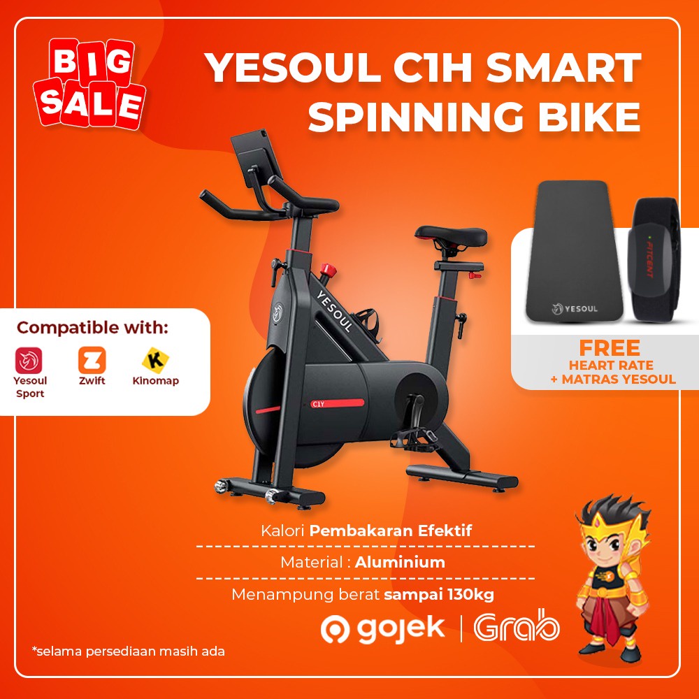 YESOUL C1H Sepeda Statis Smart Spinning Bike Magnetic Apps Fitness Gym