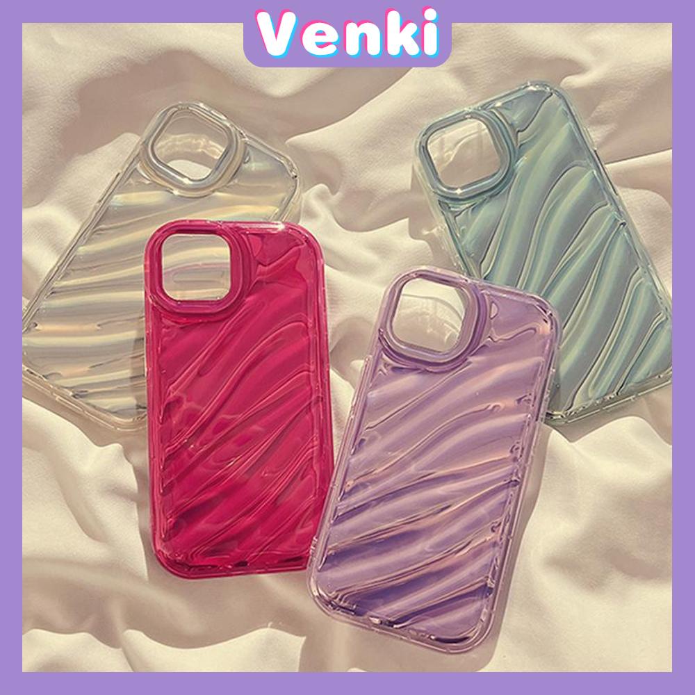 VENKI - Untuk iPhone 11 Case Laser Reflektif Bening Phone Case TPU Soft Shell Airbag Sederhana Multicolor Tahan Guncangan Kompatibel dengan iPhone 13 Pro max 12 Pro Max 11 xr xs max 7 8Plus