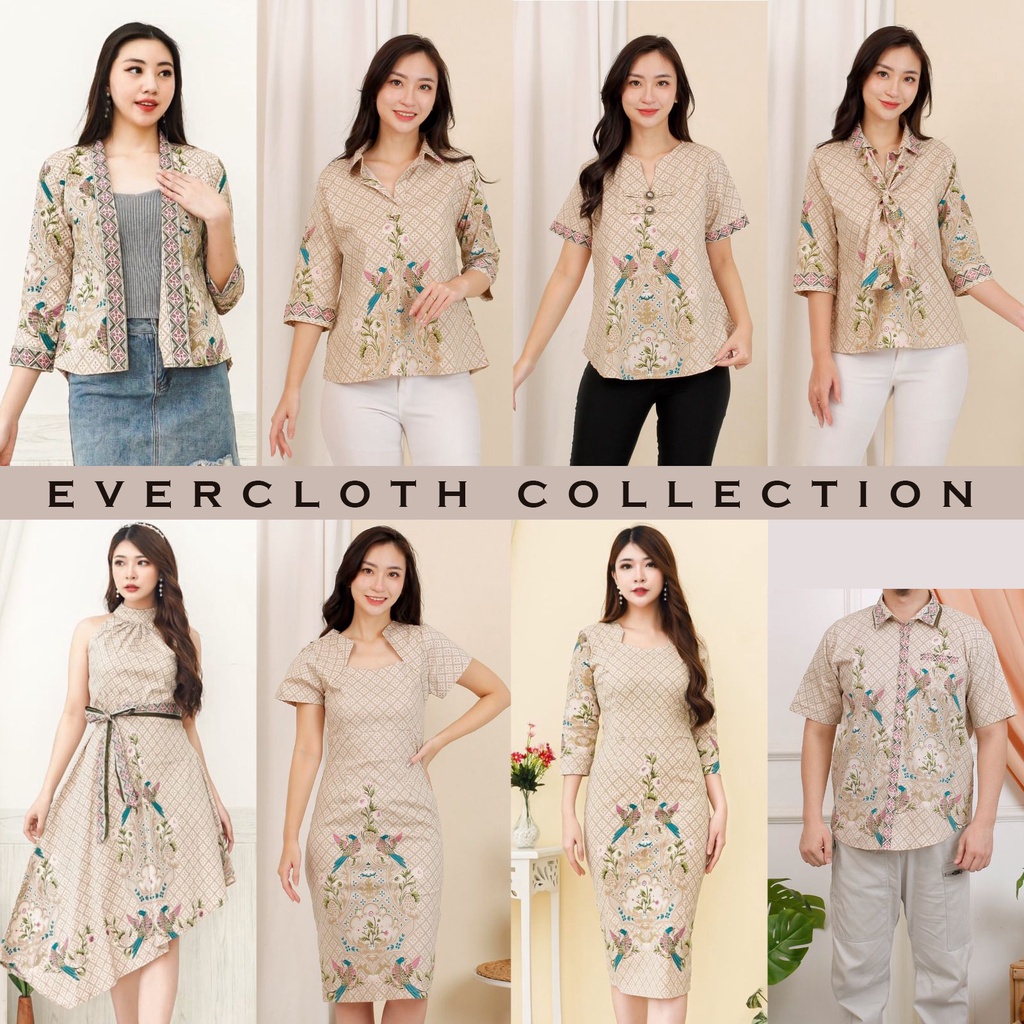 Evercloth Alan Blazer Batik Wanita Outer Rompi Wanita Jumbo Jaket Luaran Couple