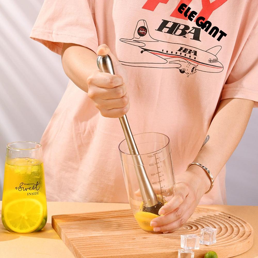[Elegan] Cocktail Muddler Dapur Mojito Alat Pengaduk Minuman Stainless Steel Pengaduk Jus DIY