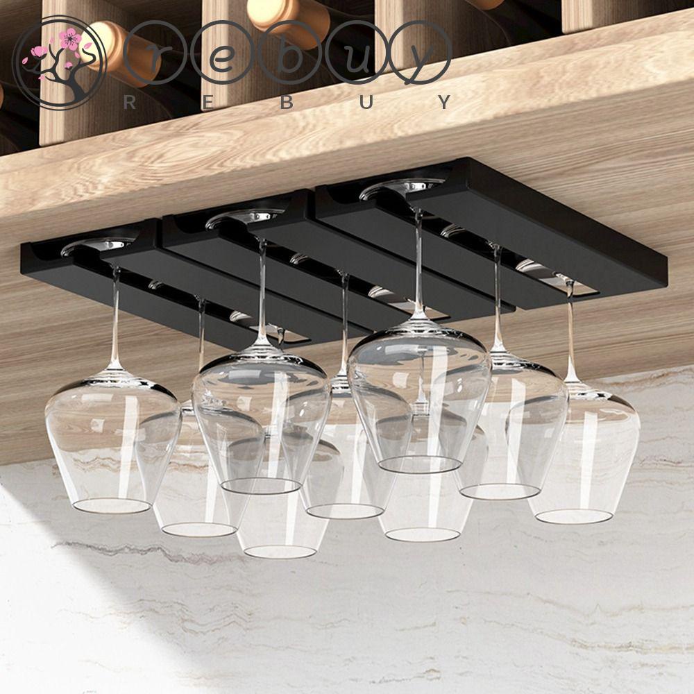 Rebuy Wine Glass Holder 1/2Pcs Bebas Pukulan Gantung Dipasang Di Dinding Untuk Rumah Dapur Drain Goblet Rack