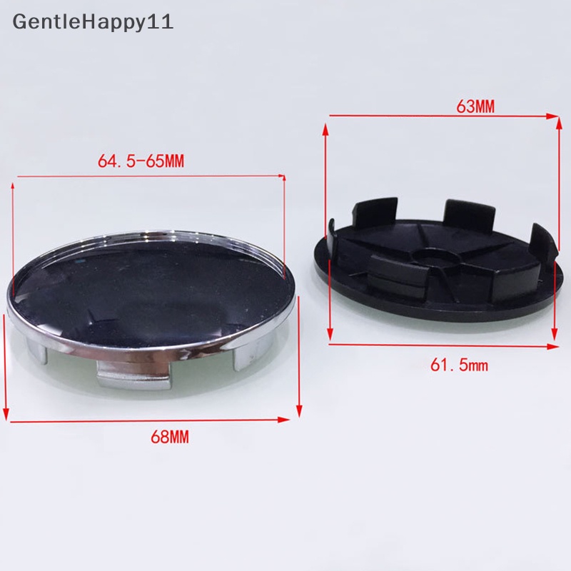 Gentlehappy 68mm Full Black Car Wheel Hub Center Caps Stiker Penutup Anti Debu Pelek Otomatis id