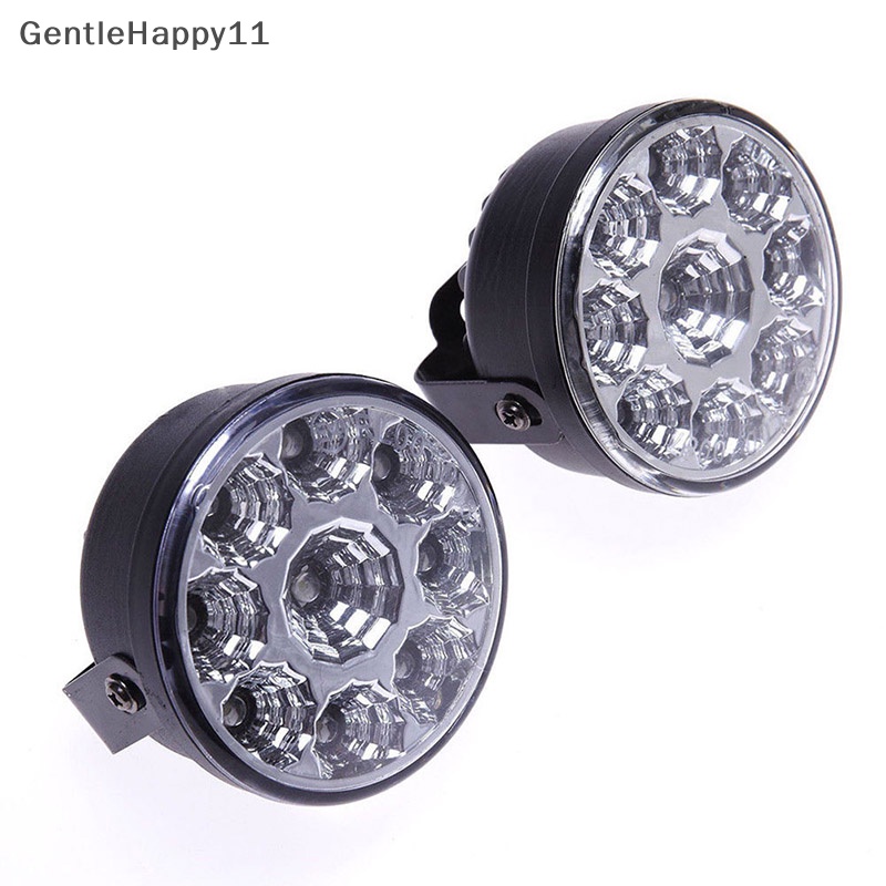 Gentlehappy 2PCS 9LED DRL Lampu Kabut Mobil Putaran Mengemudi Menjalankan Siang Hari Lampu Kepala Cahaya Putih id