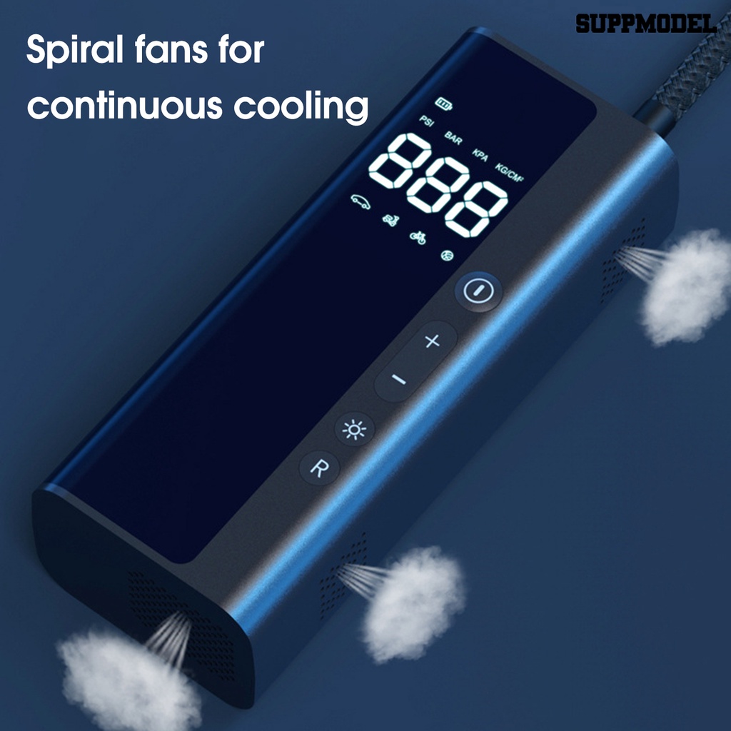 [SM]Car Pompa Angin Layar LCD Lampu LED USB Rechargeable Low Noise Waktu Siaga Lama Pengisian Cepat Cerdas Max 150PSI Pompa Udara Elektrik Untuk Mobil