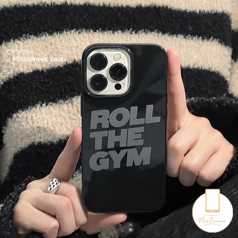 Kreatif Keren Roll The GYM Alfabet Inggris Glossy Phone Case Kompatibel Untuk IPhone 7plus7 8 Plus X XR XS Max 12 11 14 13 Pro Max SE 2020 Halus Shockproof Lembut Tpu Penutup Belakang