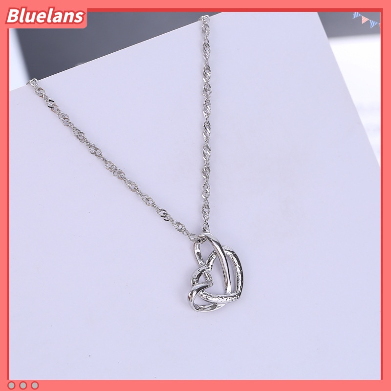 [BLS] Kalung Liontin Hati Ganda Klavikula Elegan