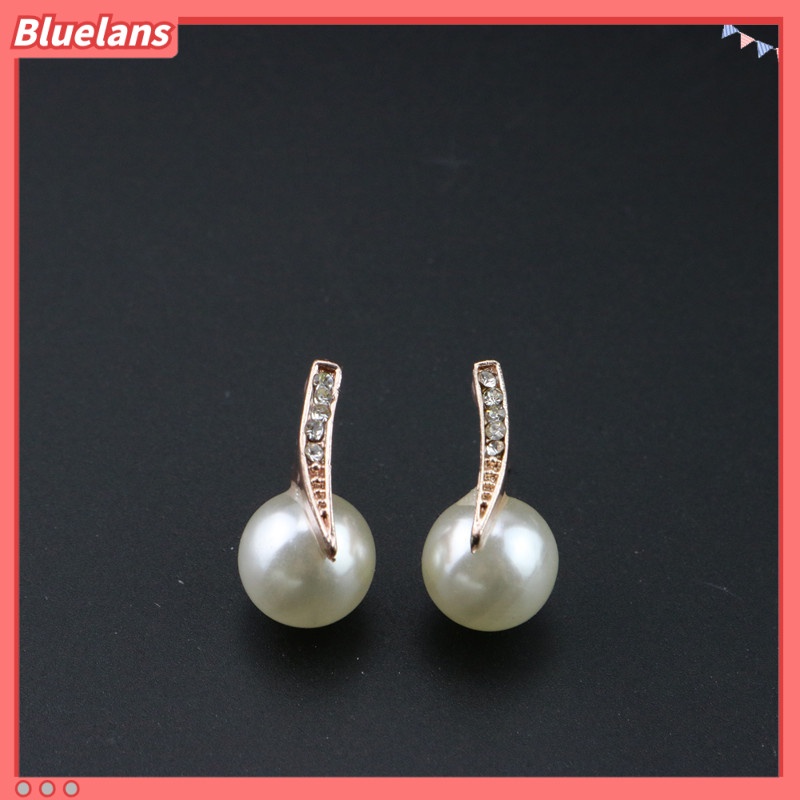 [BLS] Berlian Imitasi Mutiara Anting Kalung Set Perhiasan Pernikahan Eropa Dan Amerika Perjamuan Gaun Perhiasan