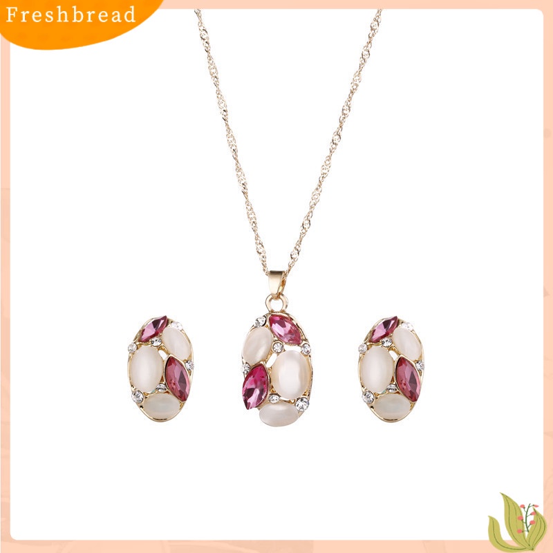 [FRA] Kalung, Anting, Set, Perhiasan Opal, Oval