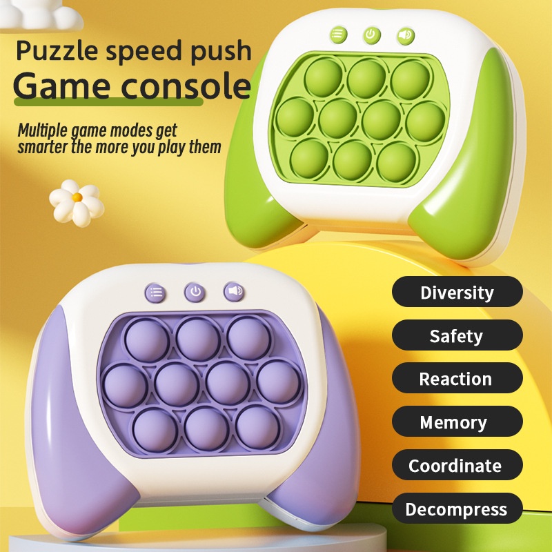 Pop it Quick Push Game Console Elektronik Speed Push Game Console Mainan Edukasi Latihan Fokus Anak Mainan puzzle