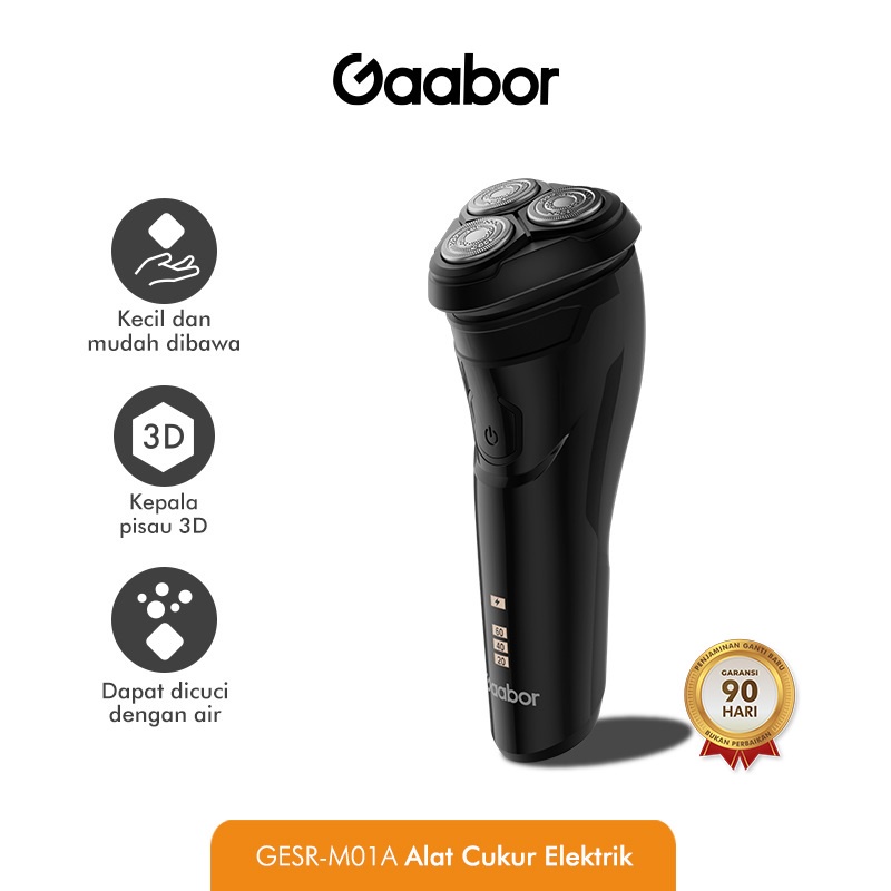 Gaabor Alat Cukur Kumis Jenggot Elektrik Shaver Portable Pisau Timbul 3D Nirkabel Boleh Dicuci / GESR-M01A