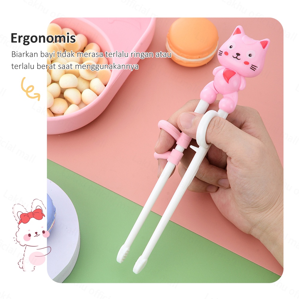 Lakhu Sumpit Training Anak Belajar Makan / Sumpit Latihan Bayi Karakter Korea Training Chopstick Anak Bayi