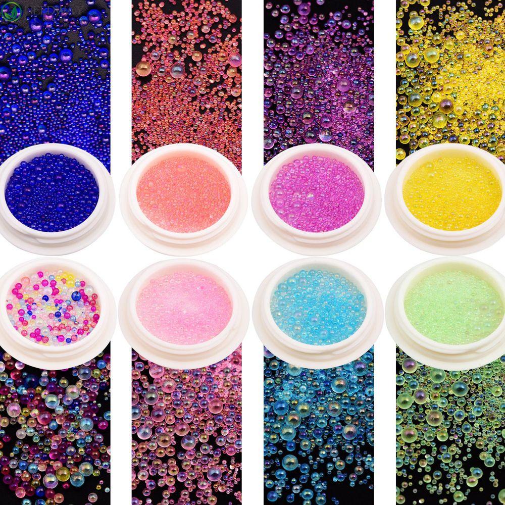 Needway Mermaid Bead AB Mermaid Nail Charms Ornamen Bulat DIY Craft Kristal 3D Nail Art Dekorasi