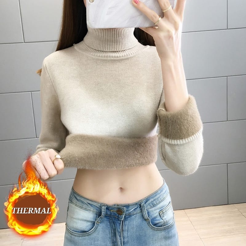 HARUKA TURTLENECK THERMAL TOP WNTER AUTUMN WOMAN BAJU RAJUT CASHMERE MUSIM DINGIN