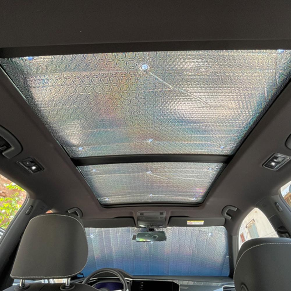 Openmall 2Pcs Mobil Sunroof Sunshade Penutup Insulasi Panas Kaca Depan Sun Shade Pelindung Matahari Cocok Untuk Byd Atto 3 Yuan Plus MG ZE EV A3Y4