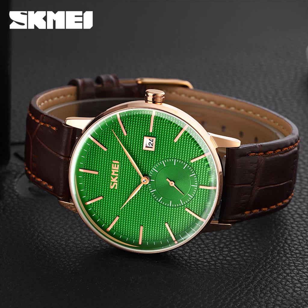 Jam Tangan Analog Date Pria SKMEI 9273 Leather Strap Water Resist Original